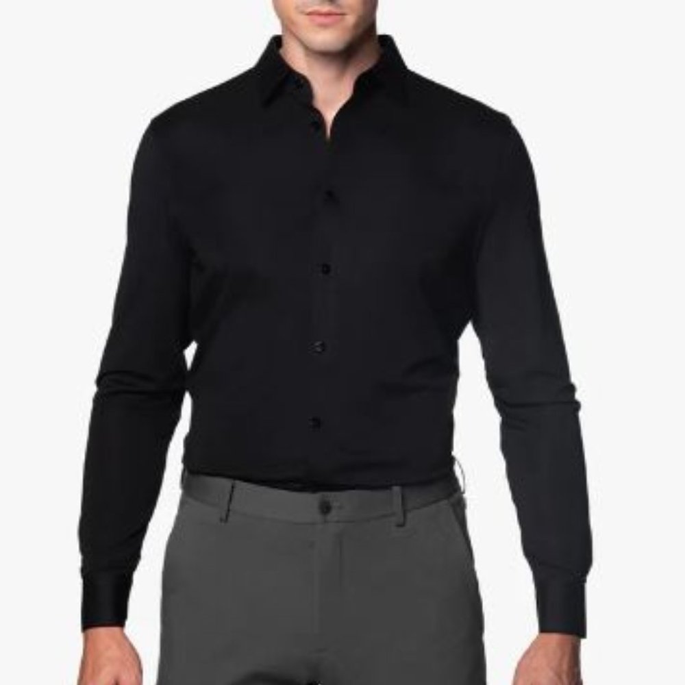 NWT-Club Rave Wrinkle-resistant Cotton -Lycra Shirt - Black